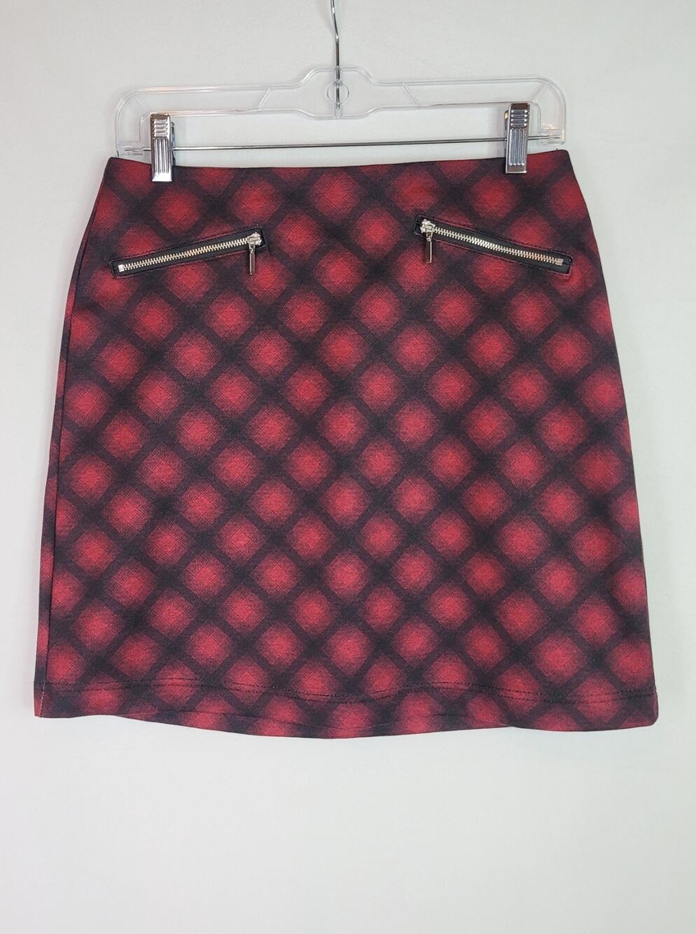 Academia MAURICES Red & Black Buffalo Plaid Mini Skirt Size XS Preppy Punk